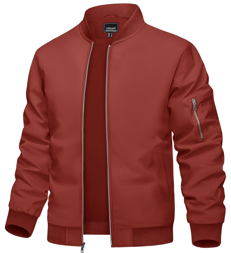 TACVASEN Men's Lightweight Windbreaker Bike Jacket Spring Autumn Casual Zip Up Coat With Pockets Fashion Streetwear Outerwear