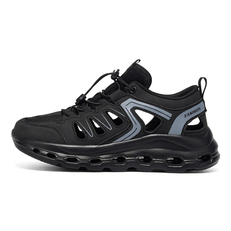 Unisex Sports Shoes Summer Soft Sole Rebound Cushioning Anti Slip Trendy Hollowed Out Mesh Wide Last Outdoor Running Shoes