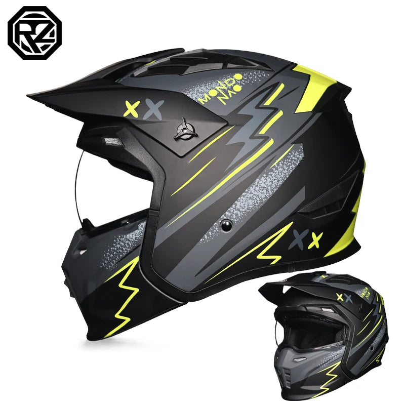ORZ-163 Classic retro motorcycle full face helmet, detachable sun hat, Brim windproof lens, retro chopper helmet, DOT certified