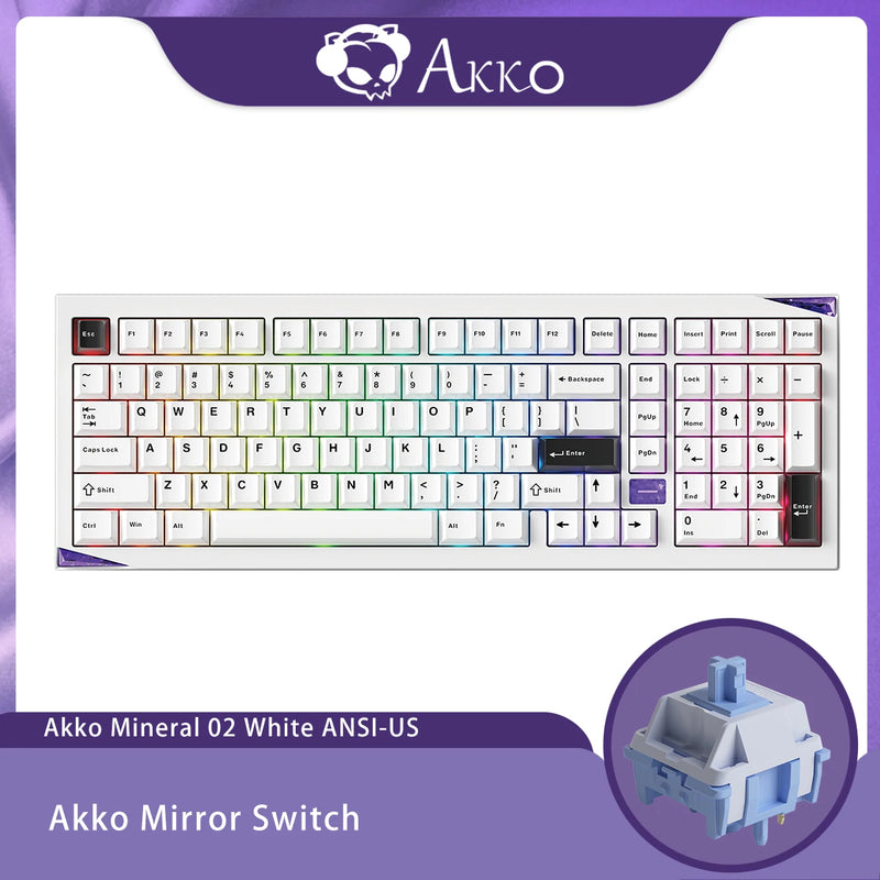 Akko Mineral 02 Keyboard/Barebone Kit Aluminum 102 Keys VIA RGB Hot Swap Tri-mode Wireless Custom Mechanical Keyboard/Kit Gasket