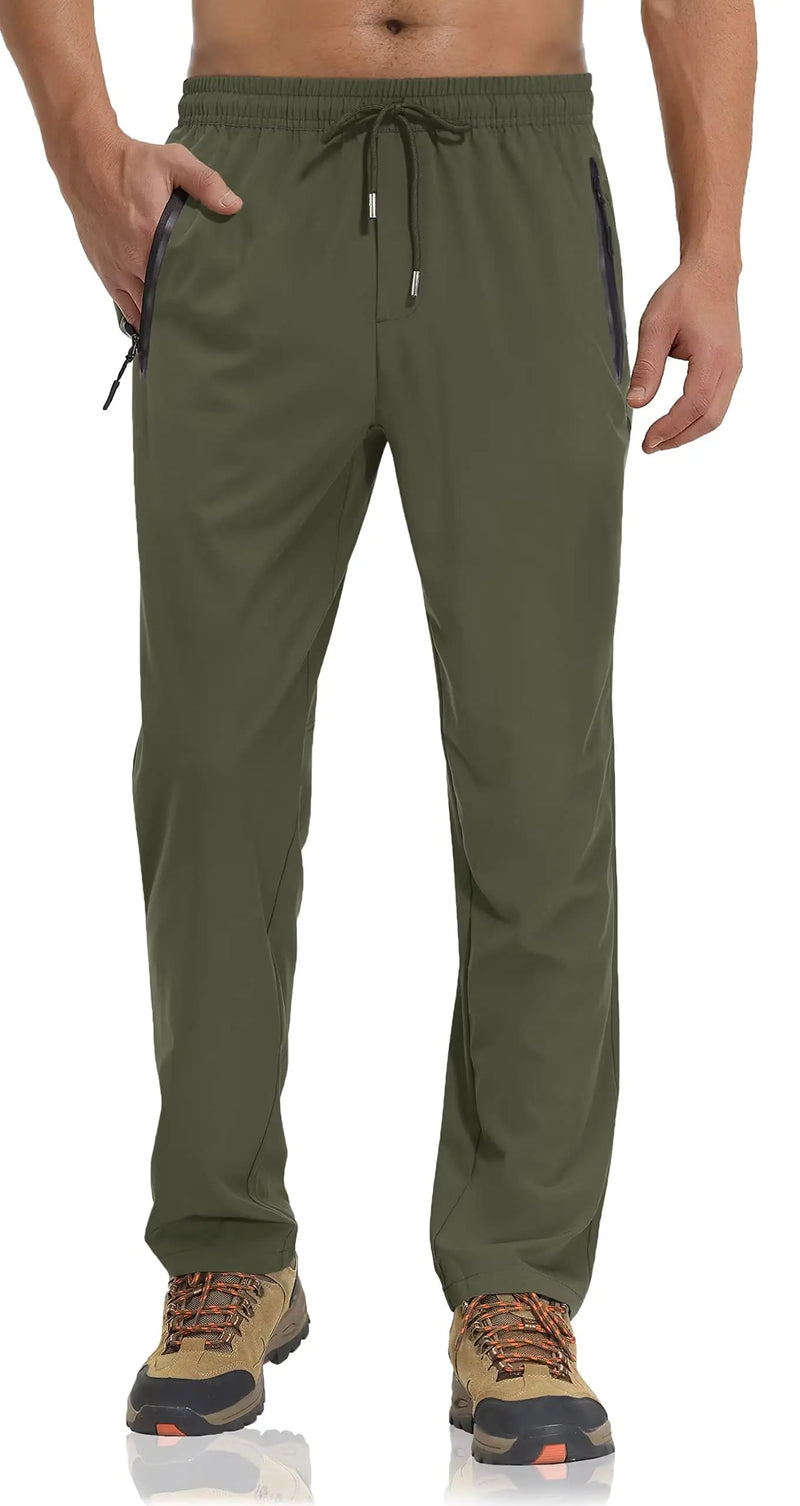 TACVASEN Summer Quick Dry Joggers Hiking Pants Mens Lightweight Casual Running Pants Drawstring Fitness Sports Gym Sweatpants