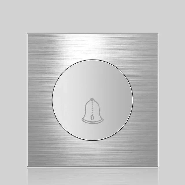 Europe UK FR Luxury LED Wall Light Switch Socket,1 2 3 4 gang 1 2way On/Off aluminum alloy Round Button household Switch panel