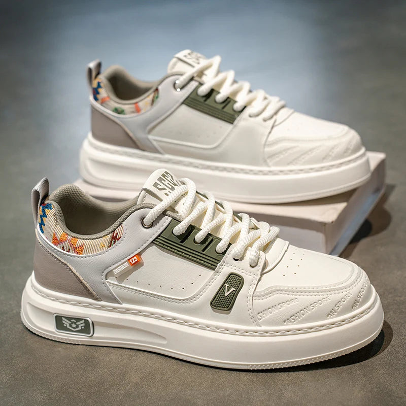 Men's thick-sole casual shoes Four seasons soft-sole breathable lightweight flat walking shoes fashion youth sports board shoes