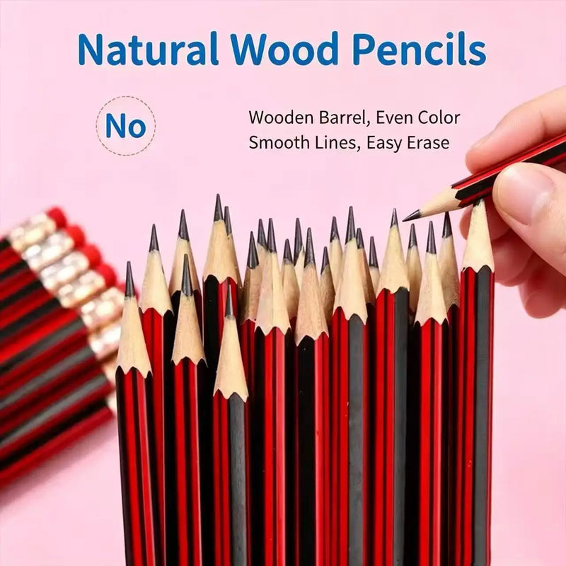 Hexagonal Wooden HB Pencils Non-toxic Graphite Pencil for Kids Primary School Writing Sketch Drawing Stationery Wholesale