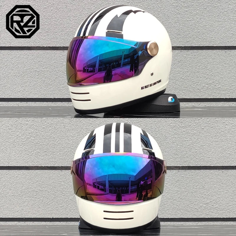 ORZ Motorcycle Helmet DOT Certification Retro Full Face Off Road Helmet Cascos Para Motos Capacete Casco Moto