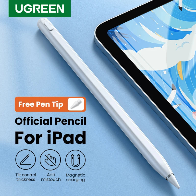 UGREEN Stylus Pen for Apple Pencil Magnetic Wireless Charging for iPad Pro 12 9 Air Mini 2022 Bluetooth Palm Rejection Tilt Pen