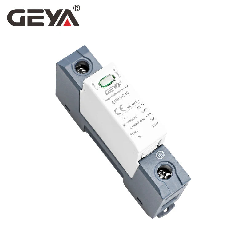 ឧបករណ៍ការពារការកើនឡើង GEYA GSP9 2P 4P 20KA-40KA SPD AC275V ឧបករណ៍ការពារការកើនឡើង SPD សម្រាប់ផ្ទះ 1P+N Din Rail
