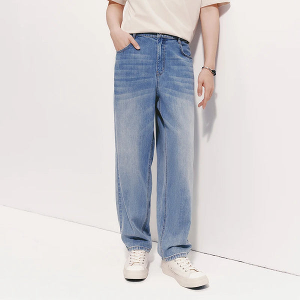 ខោបុរស Semir Denim មានអារម្មណ៍ត្រជាក់ខ្នង ចង្កេះយឺត ជើងស្ដើង រចនាប័ទ្មធ្វើដំណើររដូវក្តៅឆ្នាំ ២០២៦ អាវធម្មតា