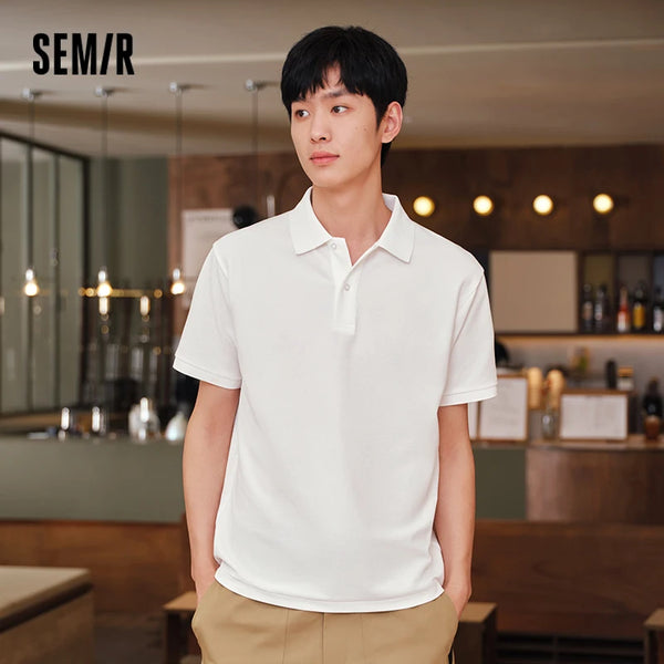 អាវប៉ូឡូបុរស Semir ឆ្នាំ 2026 បែបបុរាណ ប៉ាក់ដោយក្រណាត់ស្រូបសំណើម ស្ងួតលឿន ត្រជាក់ មានអារម្មណ៍ប្រឆាំងបាក់តេរី