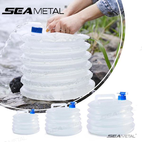 SEAMETAL 5L-15L Car Collapsible Bucket Portable Bottle Container Water Storage Bottle Bucket for Camping Outdoor Car Accessories