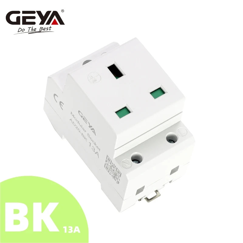 GEYA Din Rail Socket Modular Type AC Power Socket Plug EU/FR/US/UK/IT Standard 16A 220V AC Connector Grey AC30 Adapter Connector