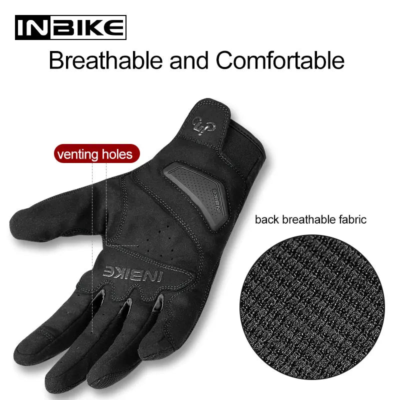 INBIKE Shockproof Motorcycle Gloves Men Breathable Motor Riding Motorcyclist's Gloves Full Finger Touch Screen Motorcross Gloves
