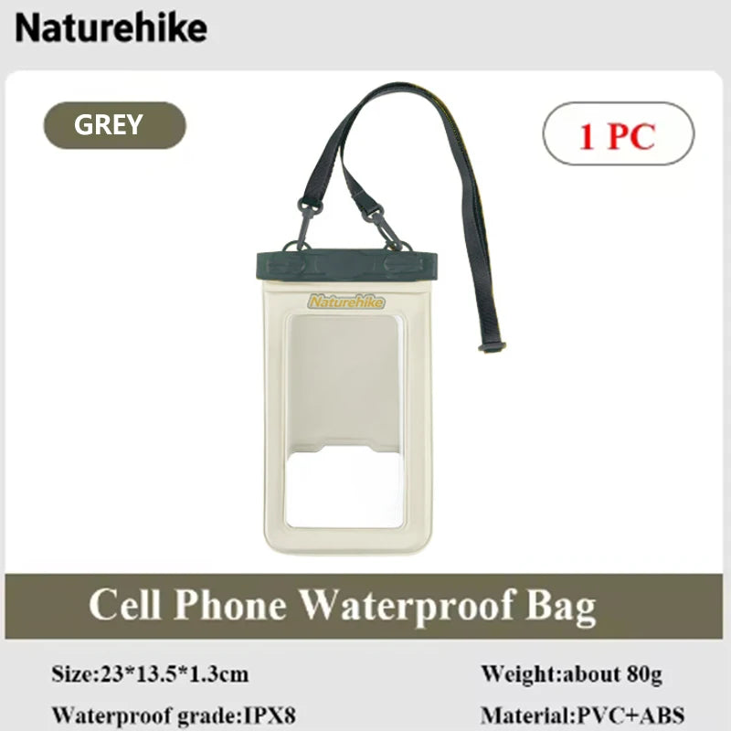 Naturehike Cell Phone Waterproof Bag IPX8 PVC Surfing Swimming Phone Bag Portable Cell Phone Bag Beach Diving Snorkeling Bag