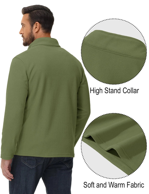 TACVASEN Turtleneck Fleece Sweatshirts Thermal Quarter-Zip Lightweight Pullovers Casual Warm Breathable Hiking Golf Sweaters