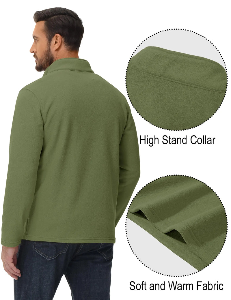 TACVASEN Turtleneck Fleece Sweatshirts Thermal Quarter-Zip Lightweight Pullovers Casual Warm Breathable Hiking Golf Sweaters