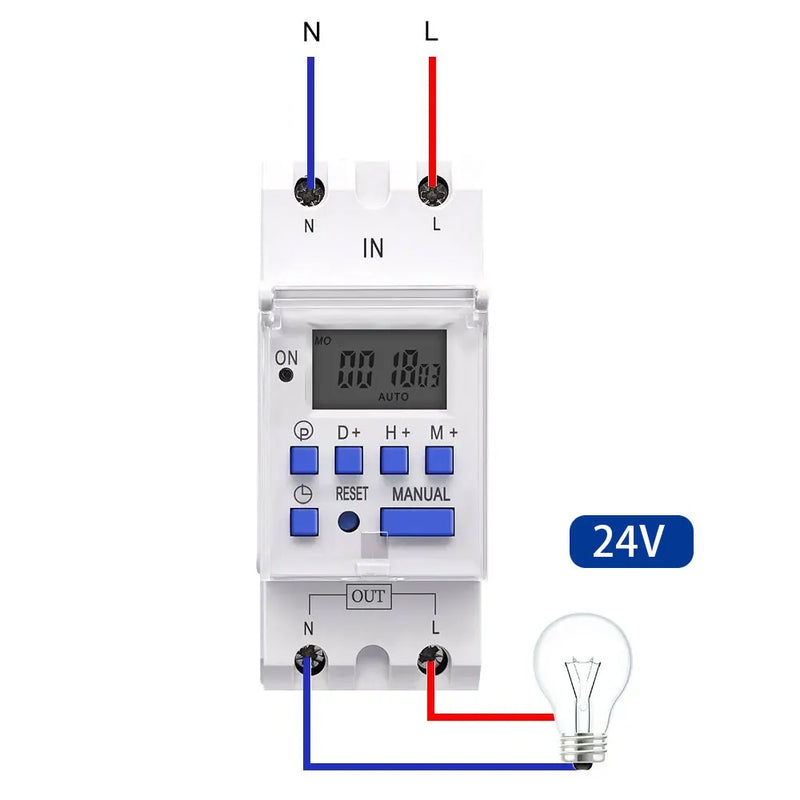TOMZN AC 220V 230V 12V 24V 48V 16A New Type Din Rail Single Phase Weekly 7 Days Programmable Digital TIME SWITCH Relay Timer