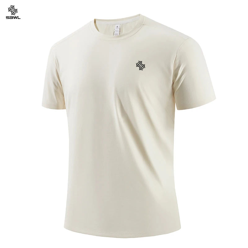 SBWL 2026 Summer Men's New Outdoor Running Fitness Quick Dry Sports T-Shirt High Quality Light Casual Short Sleeve Gym Tops