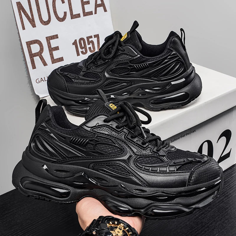 Men's casual sneakers four season thick sole breathable soft sole anti-slip outdoor racing running shoes youth speed sports shoe