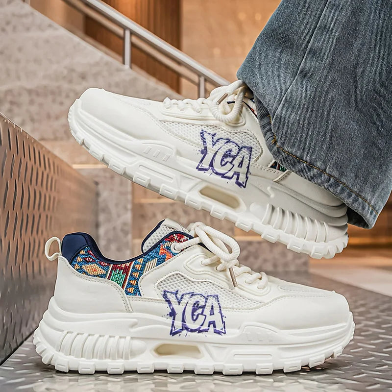 Men's platform casual shoes four season breathable light soft-sole non-slip comfort walking shoes fashion Joker outdoor sneakers