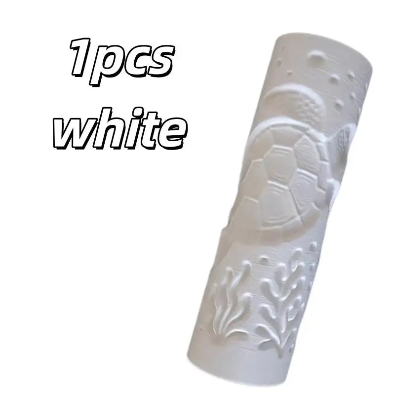 1pcs Seamless Texture Roller for Clay – Sea, Grass & Marine Patterns, No Carve, Plastic, Pottery Tool
