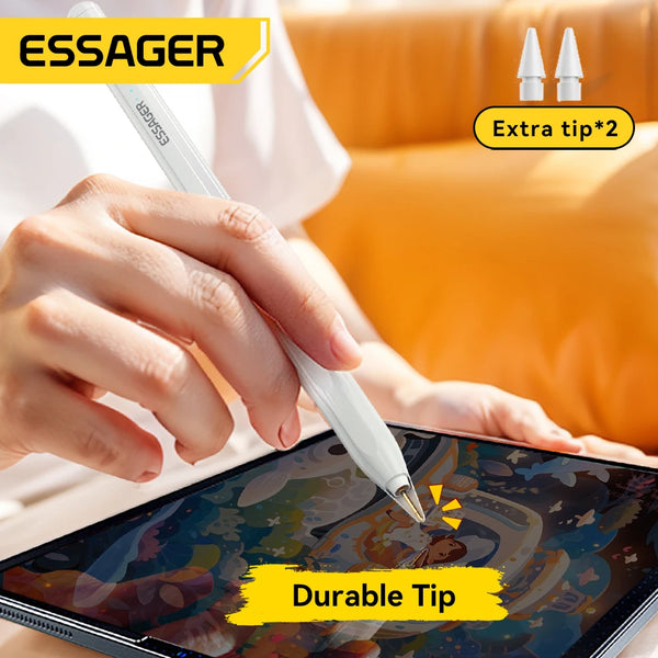 ប៊ិច Essager ម៉ាញេទិកសម្រាប់ iPad Pencil USB Type C សាកថ្មសម្រាប់ iPad Pencil ឆ្នាំ 2022 2021 2020 2019 2018 2015 គ្រឿងបន្ថែម