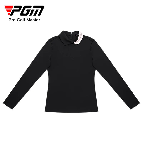PGM Women's Golf Long Sleeved Polo Base Shirt Autumn and Winter Color Blocked Collar Top YF841