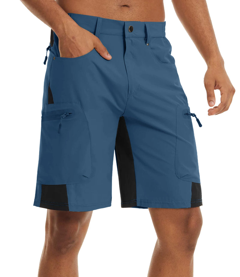 TACVASEN Men Summer Outdoor Shorts Quick Dry Knee Length Hiking Fishing Running Shorts Lightweight Multi-Pockets Workout Shorts