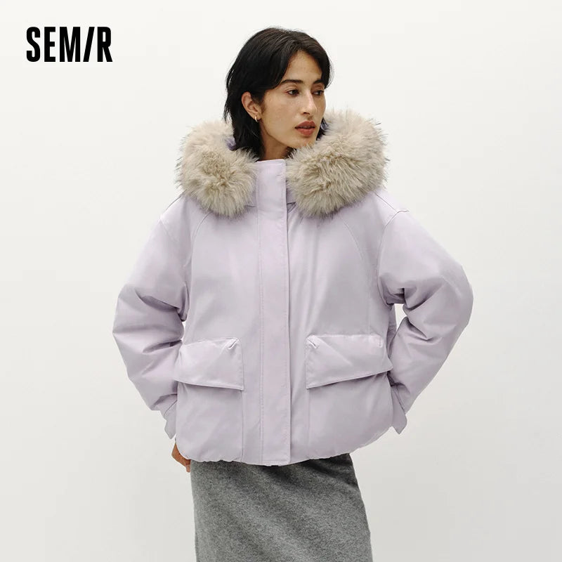 Semir Women Down Jacket 90 Percent Down Fill Windproof Waterproof Oil Resistant Stain Resistant Loose Fit 2026 New