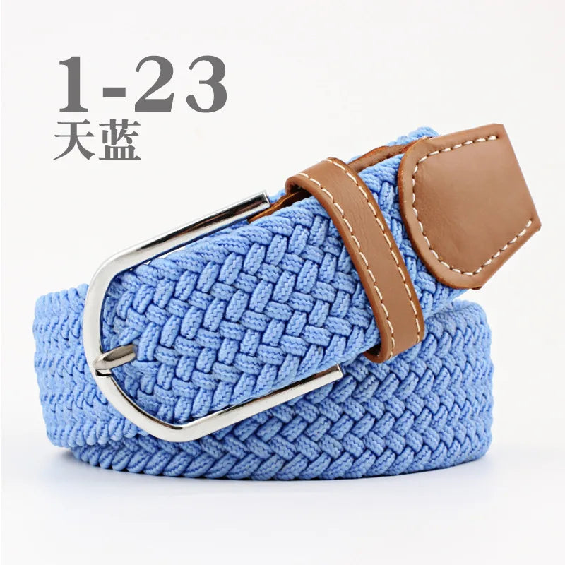 105cm Stretch Woven Belt, Unisex Canvas Belts Fashion Casual Student Belt Women Cinturon Male Waistband.