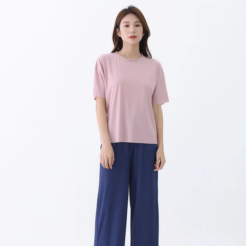 INS Style Comfortable Home Clothes For Women New Spring Summer Sleepwear Set Casual Loose Pajamas Female Nightwear Pijamas Suit