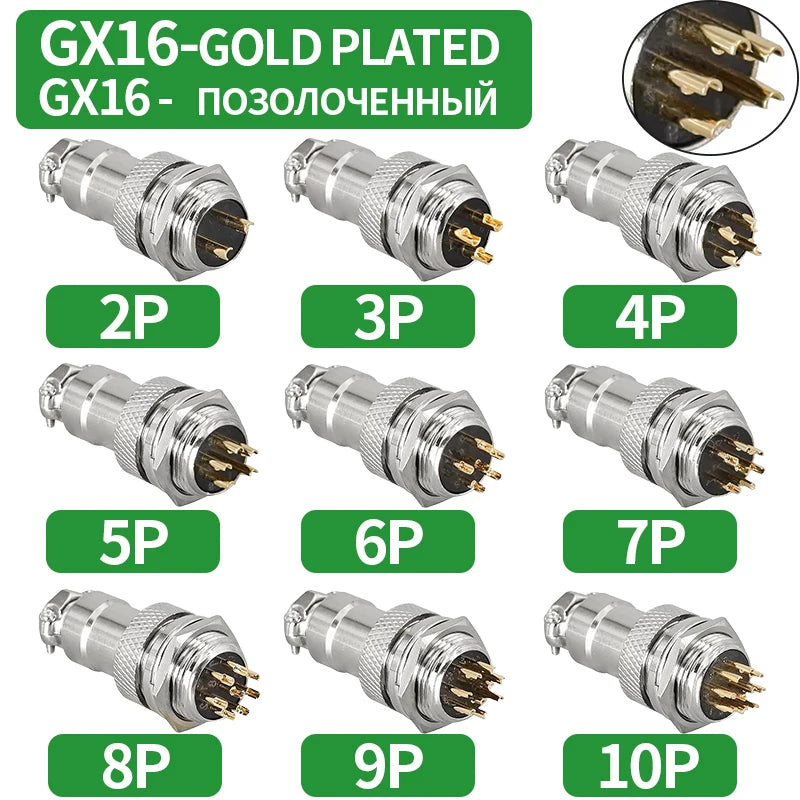 5/10/20Set GX12 GX16 GX20 2 3 4 5 6 7 8 9 10 12 14 15 Pin Male&Female Docking Aviator Aviation Plug Rear Nut Socket Connector