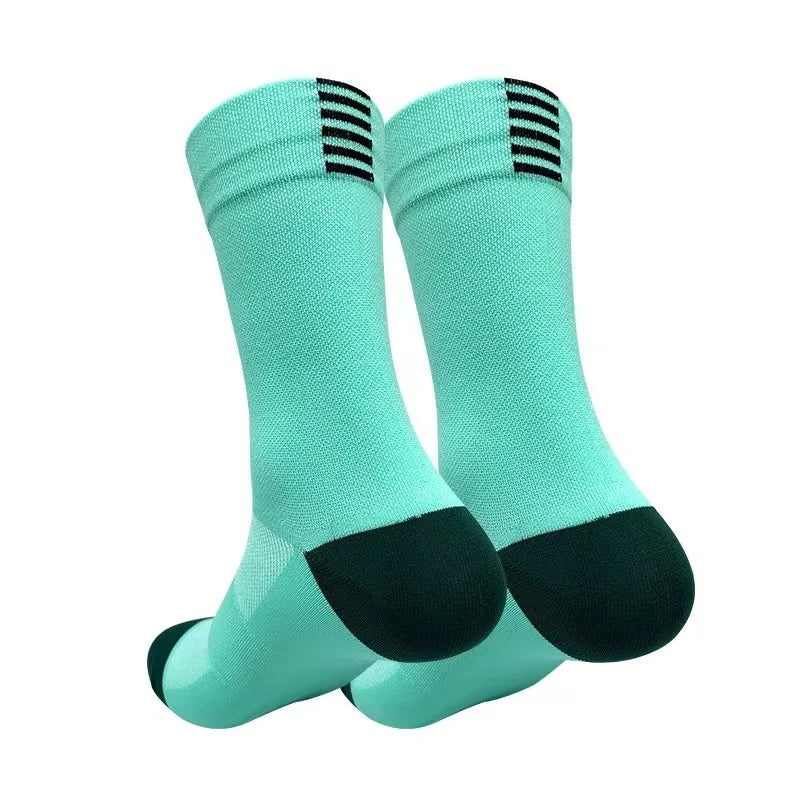 WRELS 1/2/3 Pairs Crew Cycling Socks Breathable Fast Dry Running Socks Men Women Thick Cushioned Arch Support Bike Hiking Socks