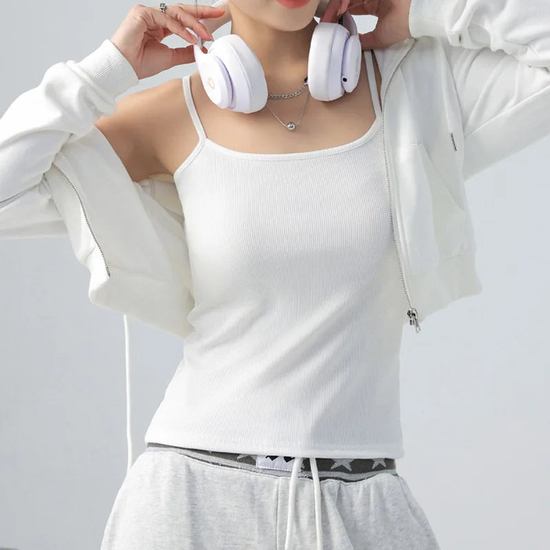 Modal Threaded Suspender Women's Summer Sleepwear Outer Small Vest Large Size Anti-light Inner Bottom Top One Piece Pajamas