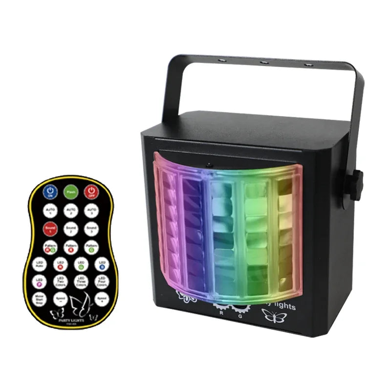 LED DJ Laser Projector Stage Disco Lights Rotating Ball Strobe Remote Sound Control Party Light for Christmas Wedding Holiday