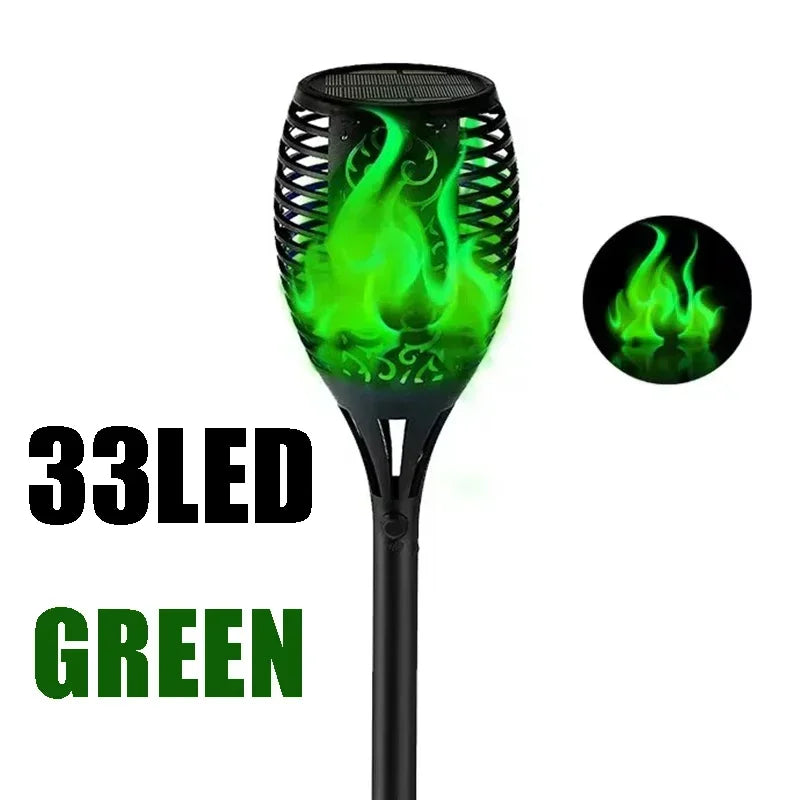 1 PCS Solar Garden Flame Lights Flickering Flame Lamp Outdoor Lawn Light Waterproof Courtyard Helloween Decoration Lighting