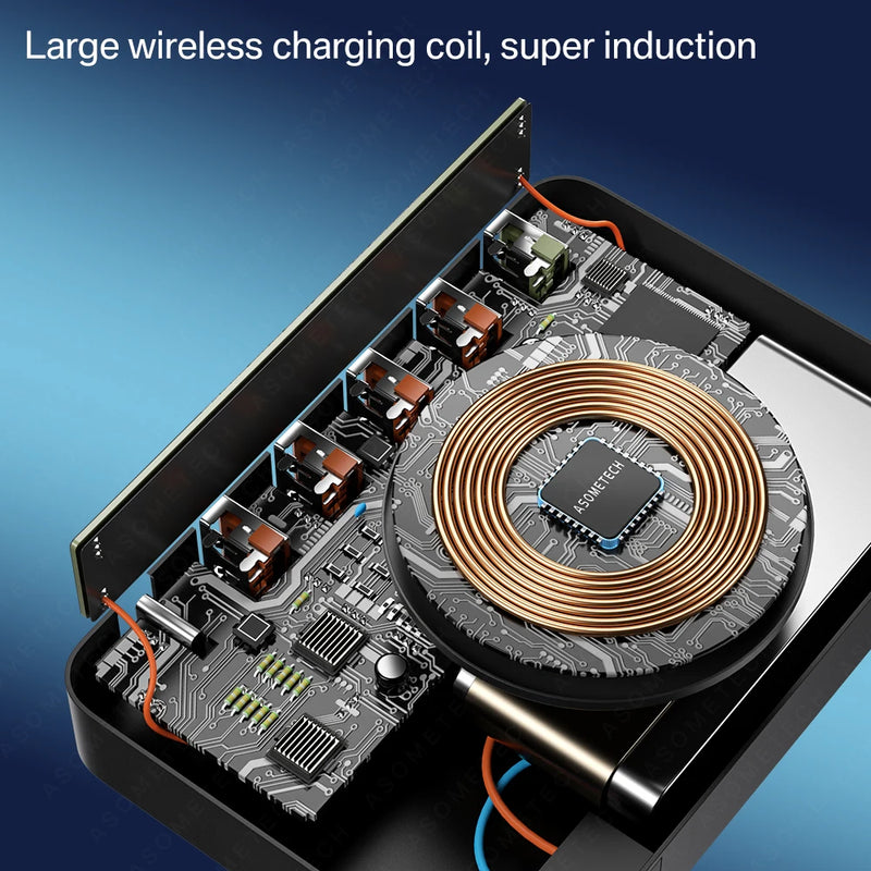 ឆ្នាំងសាក USB 6 រន្ធ សាកលឿន ឆ្នាំងសាកឥតខ្សែ អាដាប់ទ័រឆ្នាំងសាកលឿន USB C PD ឆ្នាំងសាកទូរស័ព្ទ សម្រាប់ iPhone 13 12 11 Samsung Huawei