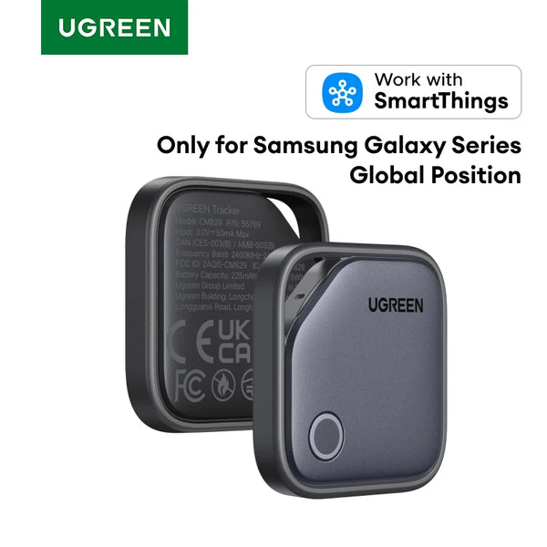 UGREEN 2-Pack Bluetooth Tracker Tags Work with Samsung SmartThings APP (Samsung Only), 550-Days Playtime Item Finder Smart Tag