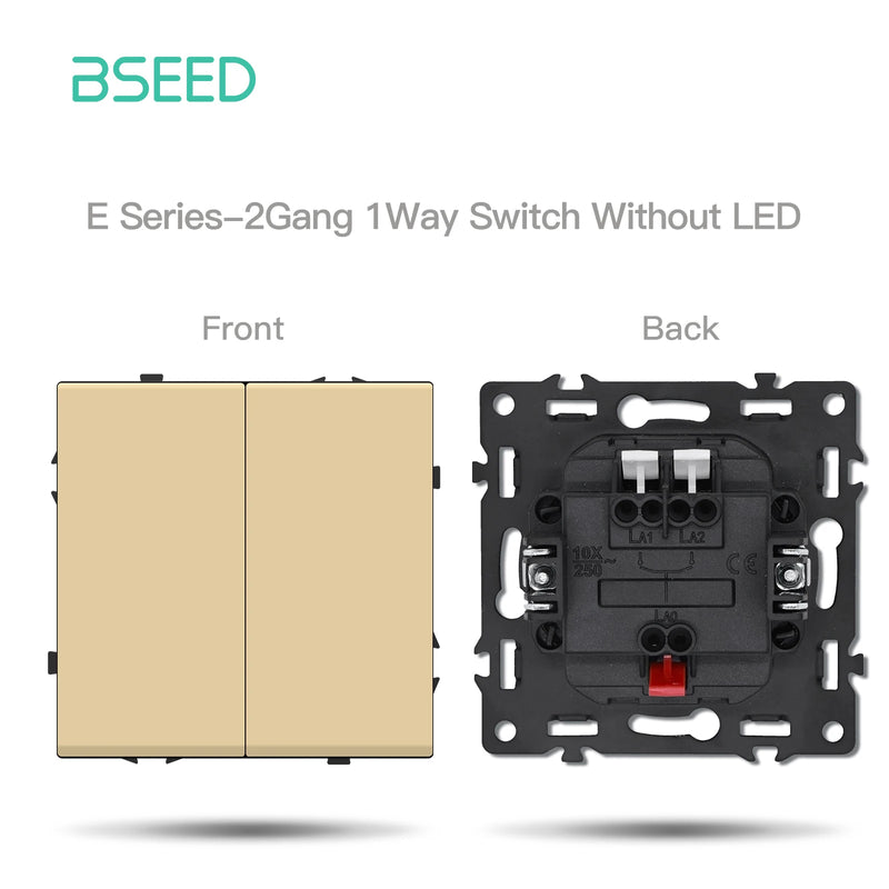 BSEED E Series Button Light Switch 1/2Gang 1/2Way USB Type-C Socket Module Part Internet TV Socket DIY Part 80mm Plastic Frame
