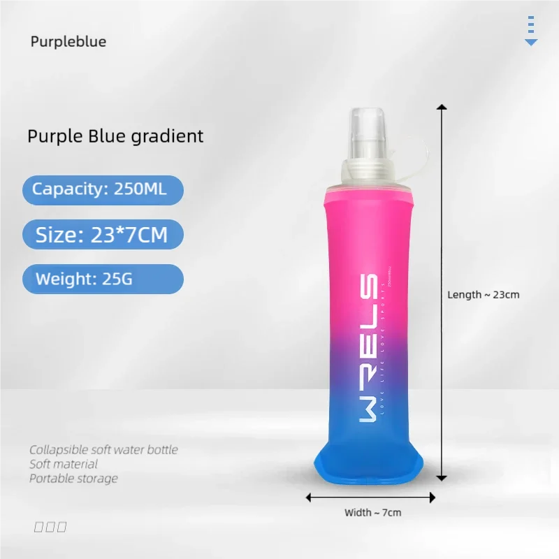 TPU Outdoor Sport Bottle Folding Soft Flask Drink Portable Water Bottle for Running Camping Hiking Bicycle Fitness Water Bag Run