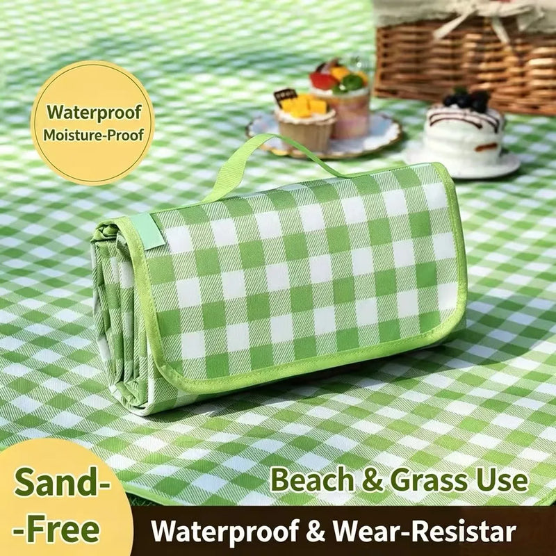 Waterproof Outdoor Picnic Mat Portable Spring Outing Ground Mat Moisture-Proof Dirt-Proof Camping Picnic Cloth Ins Wind