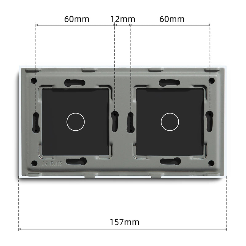 BSEED Wall Light Touch Switch 1/2/3Gang 1/2Way LED Dimmer Function Parts Glass Panels Frame EU 16A Power Sockets DIY Parts Only