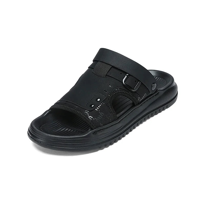 Men's one strap slides slippers summer breathable light anti slip fashion outdoor beach walking soft sole sports casual slippers