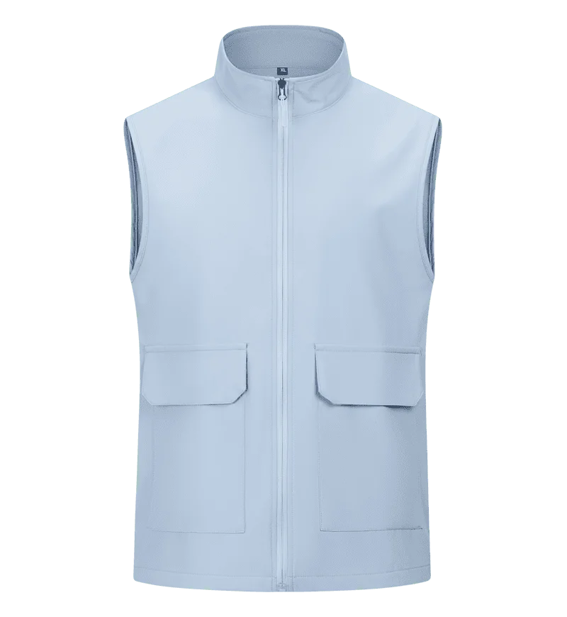Spring Autumn high-end soft-shell stand-up collar jacket work uniform with logo, 4S store large pocket workwear vest