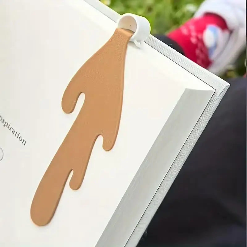1pcs Coffee Cup-Shaped Leather Bookmark – Durable Page Marker, Gift for Book Lovers & Enthusiasts