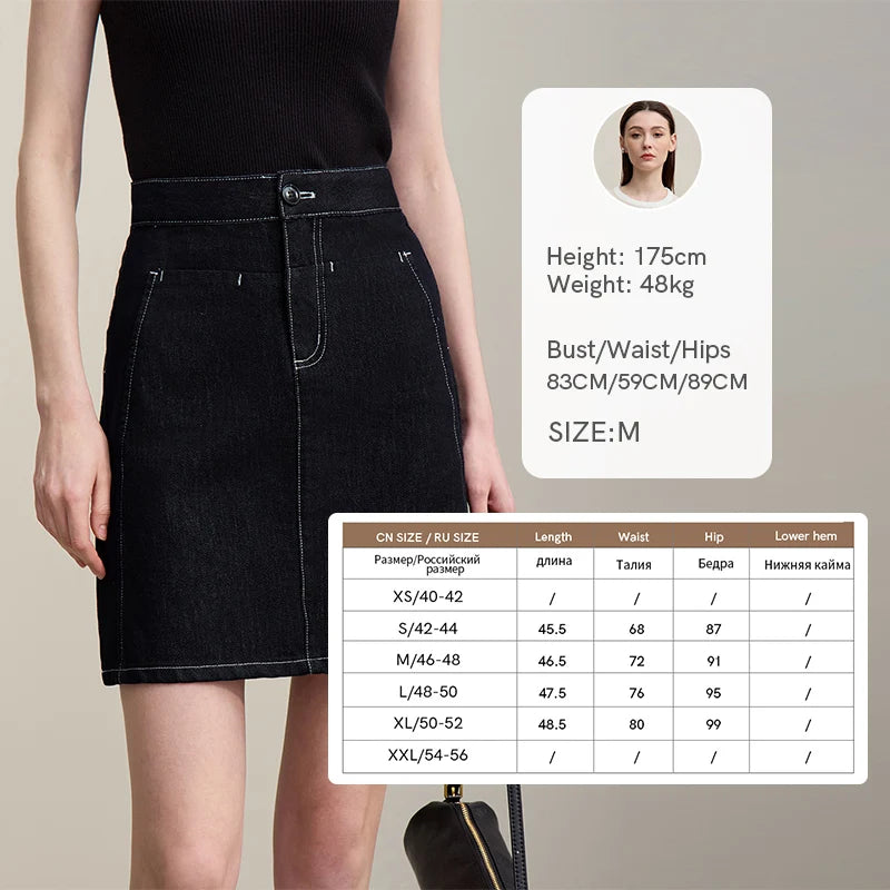 សំពត់ Denim របស់ស្ត្រី Amii ឆ្នាំ ២០២៦ រដូវក្តៅថ្មី សំពត់កប្បាសបែប Vintage A-Line ដែលអាចបត់បែនបាន មានហោប៉ៅ សំពត់ Jean ខ្លីធម្មតាសម្រាប់ស្ត្រី 12642093