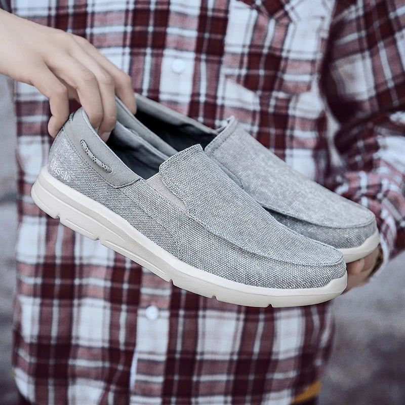 Mens Walking Shoes 2025 New Low Top Lightweight Breathable Flat Bottom Fashion Simple Loafers Casual Sneakers for Men