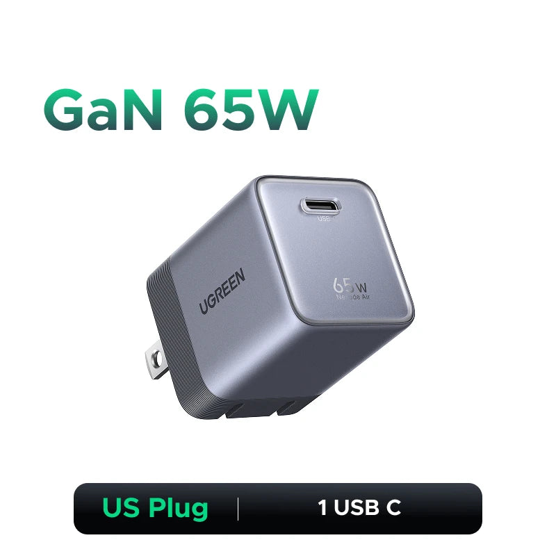 【Ultra Mini】UGREEN Nexode Air 65W GaN Charger PD3.0 QC4.0 PPS For Macbook Pro Laptop iPhone 18 17 Samsung S26 Ultra iPad Tablet