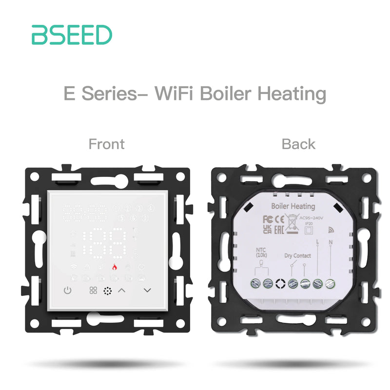 BSEED Smart WiFi Thermostat for Floor Heating/Boiler/Water Function Part Thermostat Controller Glass Panel Tuya APP Control