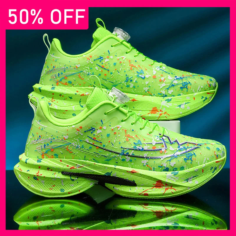 New Unisex Sports Shoes Rotating Buckle Trendy Mesh Breathable Outdoor Fitness Shoes 2026 New Thick Soled Training Sports Shoes