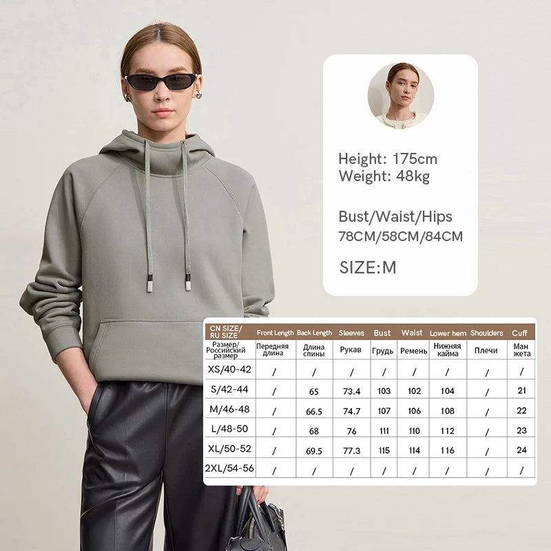 Amii Hooded Sweatshirts 2026 Winter New Loose Micro-elastic Long Sleeve Women's Hoodie Warm Versatile Sweatshirt Woman 12544111